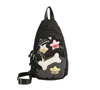 Asukohu Itabag - Mochila bandolera convertible de nailon para exhibición de anime, mochila moderna con inserto transparente convertible, Black, One Size