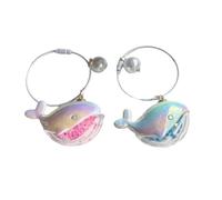 Asukohu Juego de 2 elegantes llaves de ballena queso conjunto de llaves de esquina impermeables llaveros para jóvenes creadores de tendencias adecuado