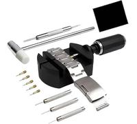 Asukohu Juego de herramientas de extracción de pines de correa de reloj para correa y reparación de correa de reloj con juego de extracción de correa de reloj, negro, 12PCS