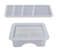 Asukohu Juego de moldes de resina con caja de almacenamiento para fundición epoxi, cuadrado, redondo, forma de panal de abeja, molde de silicona para resina