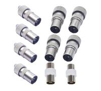 Asukohu Kit de conectores satelitales para reparación de cables coaxiales, 4 adaptadores macho y 4 adaptadores hembra con 2 acopladores hembra macho