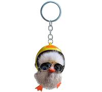 Asukohu Lindo casco pato llaveros de dibujos animados de pato de peluche para mujeres hombres encanto moda llavero bolso colgante regalo animal llavero