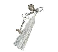 Asukohu Llavero de aleación de moda con amor llavero de encaje encanto llavero bolsa colgante decoración para mujeres y niñas
