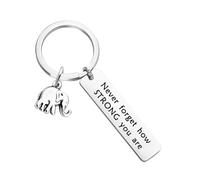 Asukohu Llavero de elefante artesanal con mensaje inspirador fuerza sabiduría símbolo escritorio ornamento regalos pensativos novio regalo llavero, a, Talla única