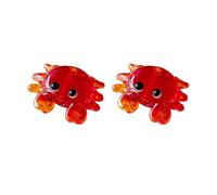 Asukohu Marine Life Jewelry Supplies - Abalorio de cristal con diseño de cangrejos rojos/langosta, accesorios para manualidades, regalos hechos a mano, colgante de cristal, componente de joyería de
