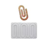 Asukohu Moldes de silicona multiusos para clip de papel, fáciles de desmoldar, resistentes a la temperatura, para resina epoxi, hechos a mano, con abrazadera de papel, marcapáginas, moldes de resina
