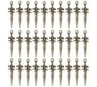 Asukohu Paquete de 30 pequeños colgantes de espada, estructura de aleación, componentes de joyería, resultados adecuados para fabricación de joyas hechas a mano y artesanales, talla única, como se
