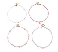 Asukohu Paquete De 4 Niñas Mariposa Perlas Collar Set Ajustable Collar Joyería De Resina Hecho A Mano Para Niños Regalos De Amistad Joyería Niños