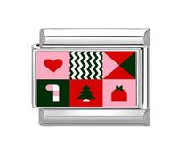 Asukohu Pulsera banda herramienta de conexión pulsera banda conector tema Navidad pulseras fijación de cinta de acero inoxidable textura decoraciones navideñas accesorios rojos, talla única, como se