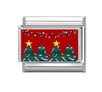 Asukohu Pulsera banda herramienta de conexión pulsera banda conector tema Navidad pulseras fijación de cinta de acero inoxidable textura decoraciones navideñas accesorios rojos, talla única, como se