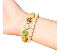 Asukohu Pulsera de cristal con temas de prosperidad con brillo nocturno para hombres de negocios y transexuales de tendencia que buscan la felicidad todos los días, uso diario, doble lazo, talla única