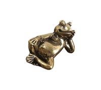 Asukohu Ranas de latón sólido figura en miniatura ornamento elegante animal antiguo escultura para decoración de escritorio y felicidad estatua de latón ranas decoraciones de mesa