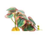Asukohu Reptiles esquineros con hojas, terrario, peceras, escondites paisajísticos, decoración para lagartos de dragón barbudo, decoración de plantas artificiales