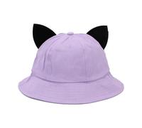 Asukohu Sombrero unisex con orejas de gato decoradas con sol transpirable 3D orejas de gato deportes pescador sorpresa escapadas sombreros casuales para mujer, morado claro, Talla única