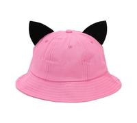 Asukohu Sombrero unisex con orejas de gato decoradas con sol transpirable 3D orejas de gato deportes pescador sorpresa escapadas sombreros casuales para mujer, Rosa Roja, Talla única