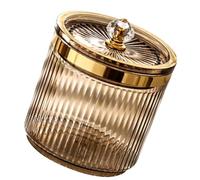 Asukohu Soporte acrílico para hisopos de algodón para baño y dormitorio, contenedor de almacenamiento de palillos de dientes con tapa, dispensador a prueba de polvo, almacenamiento de tocador