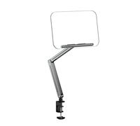 Asukohu Soporte de lectura de aluminio para cocina, oficina, altura ajustable, base giratoria, compatible con portátiles, soporte de abrazadera de escritorio