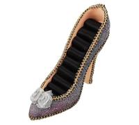 Asukohu Soporte para joyas con forma de zapato burbujeante con múltiples compartimentos de almacenamiento para pendientes, anillos y collares de tacón alto, talla única, como se describe