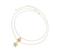Asukohu Versátil estrella de mar funda cuerpo cadena a collar hecho a mano ambiental consciente joyería costera conchas conchas cadena colgante