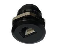 Asukohu Zincs Alloys RJ12 6P6C Conectores telefónicos roscados para montaje en panel para instalación de gabinetes de máquinas de fax, conectores de línea telefónica resistentes