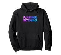 Asume Nothing - Bandera Bisexual de Acuarela, Conciencia LGBTQ Sudadera con Capucha
