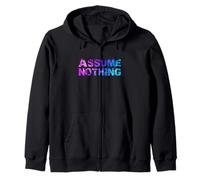 Asume Nothing - Bandera Bisexual de Acuarela, Conciencia LGBTQ Sudadera con Capucha