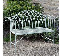 ASumPio Banco De Jardín, Banco De Patio, Banco De Parque, Sofá De Conversación Al Aire Libre, Banco Doble De Metal para Exterior, Banco Retro para Jardín De Parque, Ban,