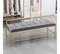 ASumPio Banco Organizador De Zapatos para Entrada con Cojín Banco Zapatero De Madera Maciza con Estante De Almacenamiento,D-100x35x56cm