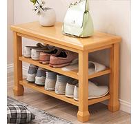 ASumPio Banco Zapatero De 3 Niveles, Estante De Bambú para Entrada, Organizador De Almacenamiento, Estante Independiente, Ideal para Entrada, Pasillo, Sala De Estar Y Pasillo,Light Brown-70cm/28inch