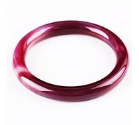 ASumPio Brazalete De Jade para Mujer, Brazalete Clásico De Ágata De Riolita Blanca Morada, Pulsera De Jade De Ágata Morada para Mujer, Boda/Aniversario, con Joyero, 54-62 Mm,60mm