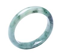 ASumPio Brazaletes De Jade Natural, Pulsera De Brazalete De Jade con Flor Flotante Verde para Mujer, Flor Flotante De Color Esmeralda, con Joyero, 54-64 Mm,Green