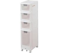 ASumPio Cajones De Almacenamiento Apilables con Ruedas, Gabinete De Piso De Esquina para Baño Independiente con Cajones Transparentes, Gabinete De Almacenamiento De Pa,2 Tier-21Cm