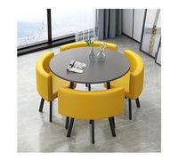 ASumPio Conjunto De Mesa De Recepción Y Sillas De Club para Oficina, Mesa De Conferencias Redonda, Mesa De Negociación, Mesa De Recepción Y Sillas, Juego De Comedor Ideal P,Yellow-Yellow