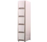 ASumPio Contenedores De Almacenamiento De 20 Cm De Ancho, Caja De Almacenamiento Tipo Cajón, Gabinete De Almacenamiento De Plástico para Cocina, Estante De Baño, Gabine,Brown-6 Layers