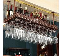 ASumPio - Estante para Copas De Vino, Estante Colgante para Utensilios De Vapor, Soporte para Copas De Champán, Estante De Pared De Estilo Vintage para Bar, Restaurantes,Bronze-120 * 35cm