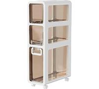 ASumPio Gabinete De Almacenamiento con 4 Cajones Y Ruedas, Gabinete De Piso De Esquina, Gran Capacidad, Tocador Estrecho, Torre De Almacenamiento Vertical para Baño, Es,3 Tier-20cm