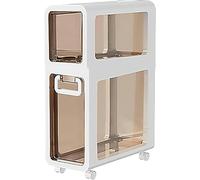 ASumPio Gabinete De Almacenamiento con 4 Cajones Y Ruedas, Gabinete De Piso De Esquina, Gran Capacidad, Tocador Estrecho, Torre De Almacenamiento Vertical para Baño, Es,2 Tier-20cm