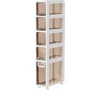 ASumPio Gabinete De Almacenamiento con Cajones Apilables Gabinete De Almacenamiento con 4 Cajones Y Ruedas, Gabinete De Piso De Esquina Gran Capacidad Cómoda Estrecha T,2 Tier-17cm