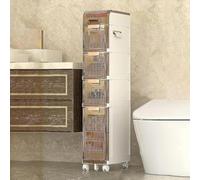 ASumPio Gabinete De Almacenamiento con Cajones Apilables para Baño, Gabinete De Almacenamiento para Espacios Pequeños, Gabinete De Almacenamiento Estrecho De 3/4/5 Cajo,One Color-5 Tier