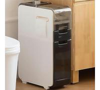 ASumPio Gabinete De Almacenamiento De 4 Niveles para Espacios Pequeños, Gabinete De Baño Delgado, Gabinete De Almacenamiento para Baño, Gabinete para Inodoro con Cajone,One Color-2 Layers