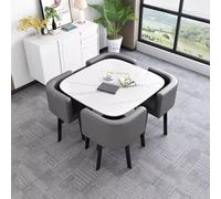 ASumPio Juego De Mesa De Comedor De 5 Piezas para 4 Personas, Mesa De Conferencias Y 4 Sillas, Mesa De Recepción Y Combinación De Sillas.,Grey-One Size