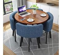 ASumPio Juego De Mesa De Comedor Redonda con 4 Sillas, Moderna, para Oficina, Sala De Conferencias, Cocina, Salón, Color Morado, 80 Cm,Blue-80cm(31.5")