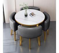 ASumPio Juego De Mesa De Comedor Redonda, Juego De Mesa De Comedor para 4, Mesa De Cocina Y Sillas para 4, Mesas Y Sillas para Oficinas Pequeñas Y Salas De Conferencias, Mu,D1 One Size-D1