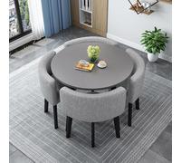 ASumPio Juego De Mesa De Comedor Redonda Moderna con 4 Sillas para Sala De Estar Y Comedor,1-80cm