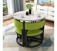 ASumPio Juego De Mesa De Comedor Redonda Moderna para 4 Personas con Diseño Que Ahorra Espacio para Oficina, Apartamento, Cocina Y Uso Al Aire Libre.,Light Green-80 * 80cm