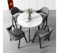 ASumPio Juego De Mesa De Comedor Redonda Moderna para 4 Personas con Patas De Metal, Mesa De Centro Que Ahorra Espacio para Cocina, Comedor Y Oficina.,Dark Gray-80CM
