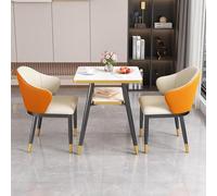 ASumPio Juego De Mesa Y Sillas De 3 Piezas, Mesa De Comedor con Sillas, Mesa De Desayuno De 2 Plazas para Restaurante, Espacio Pequeño,Orange-One Size