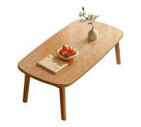 ASumPio Mesa De Centro Plegable Japonesa Baja: Mesa De Suelo Plegable Portátil Multifunción para Dormitorio, Sala De Estar, Balcón; No Necesita Ensamblaje,Original Wood-100cm