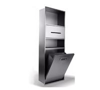 ASumPio Nicho De Baño De Acero Inoxidable, Organizador De Estantes Empotrados para Ducha, Cubo De Basura Empotrado para Cocina, Sala De Estar, Dormitorio, Es,Grey-A-86x30x14cm