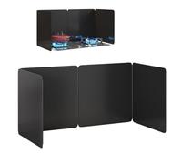 ASumPio Pantalla Antisalpicaduras De Grasa, Protector contra Salpicaduras De Aceite De Acero Inoxidable De 4 Lados para Freír, Pantalla Antisalpicaduras De Grasa De Acero Inoxida,Black-45x45x90cm